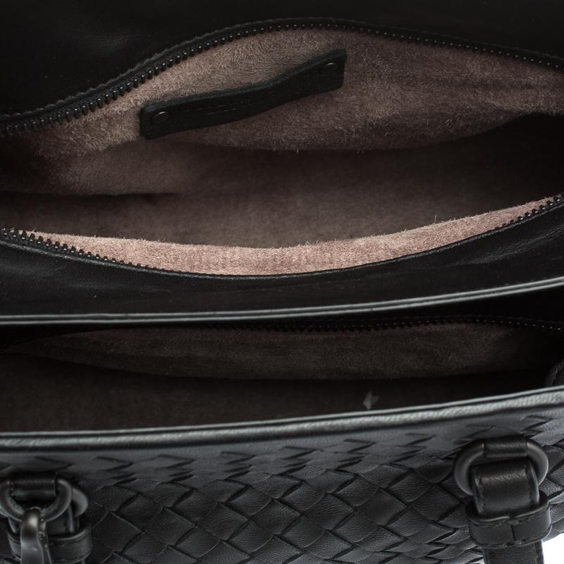 Bottega Veneta Black Intrecciato Nappa Leather Medium Top Handle Bag 1