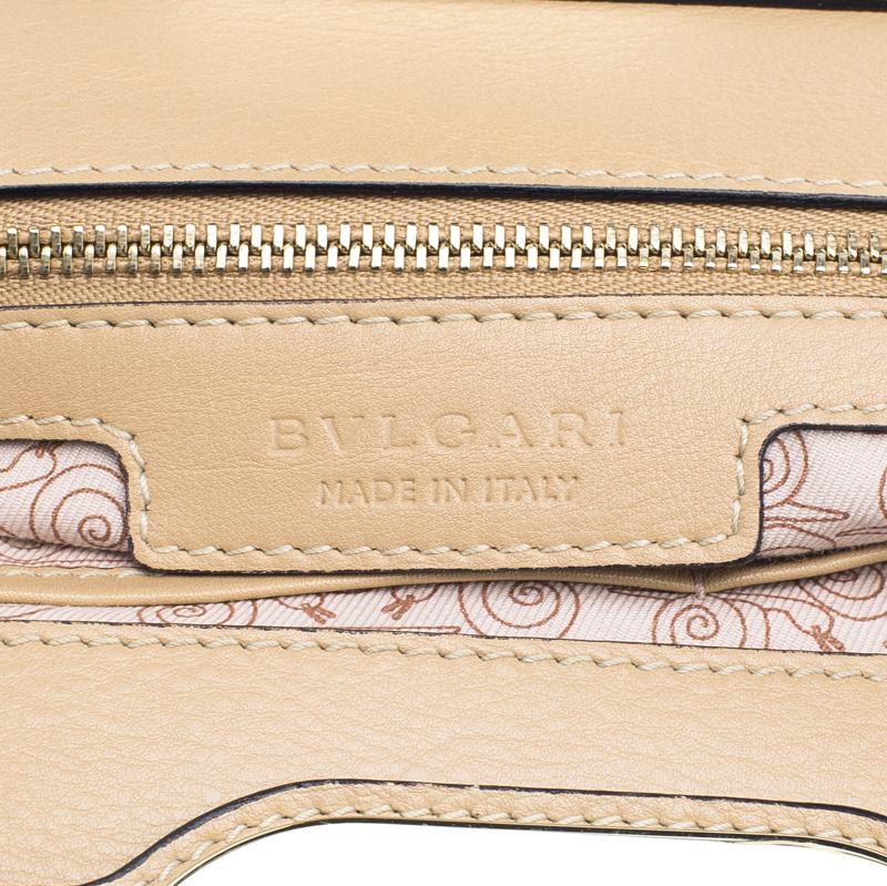 Bvlgari Beige Canvas and Leather Isabella Rossellini Shoulder Bag 1