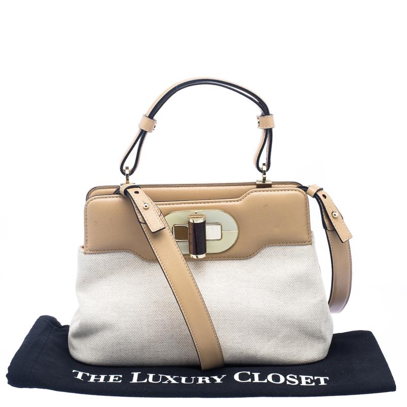 Bvlgari Beige Canvas and Leather Isabella Rossellini Shoulder Bag 4