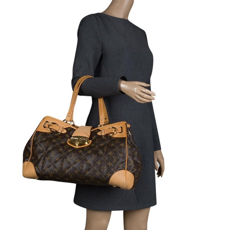 Louis Vuitton Double V Handbag Calfskin with Monogram Canvas at 1stDibs