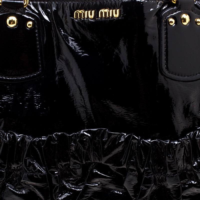 Miu Miu Black Patent Leather Tote 2