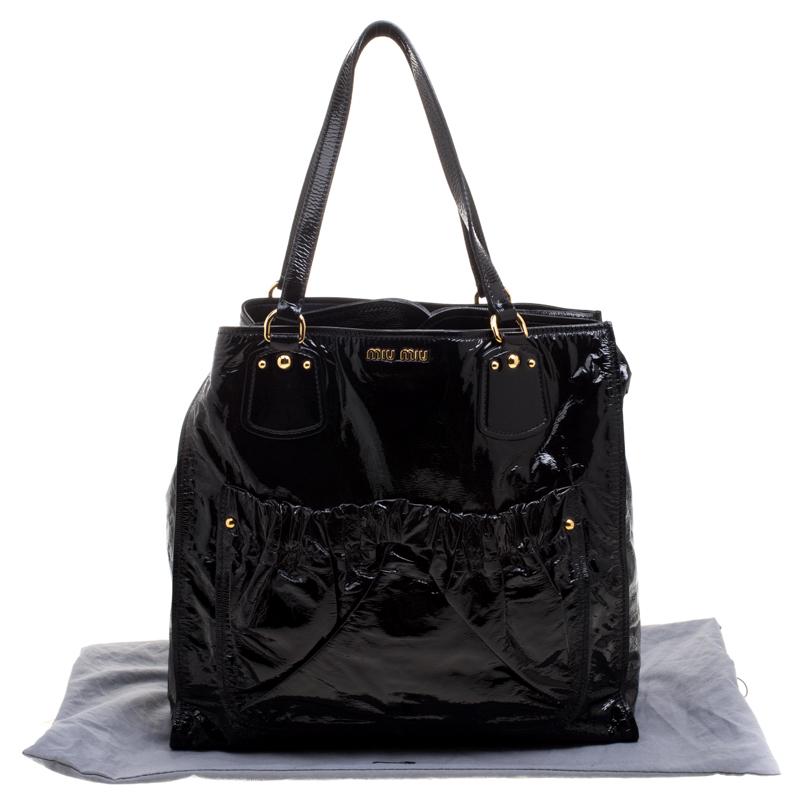 Miu Miu Black Patent Leather Tote 3