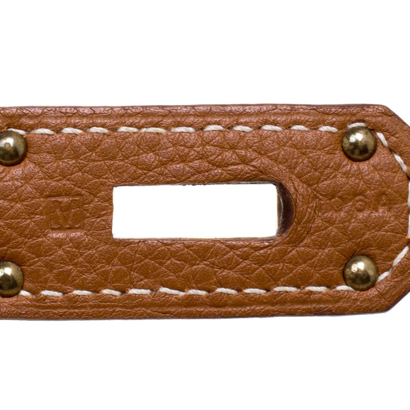 Hermes Brown Togo Leather Gold Hardware Shoulder Birkin 42 Bag 5