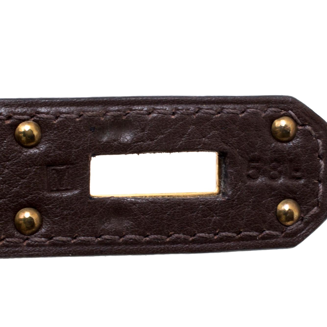 Hermes Cacao Clemence Leather Gold Hardware Shoulder Kelly 40 Bag 7