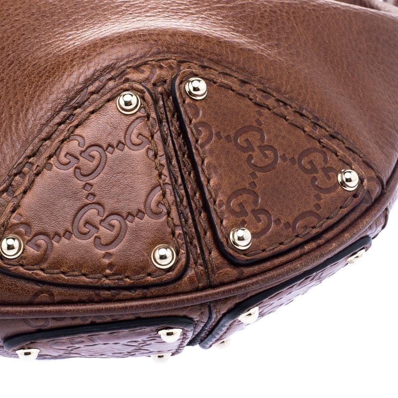 Gucci Copper Leather Large Indy Hobo In Good Condition In Dubai, Al Qouz 2
