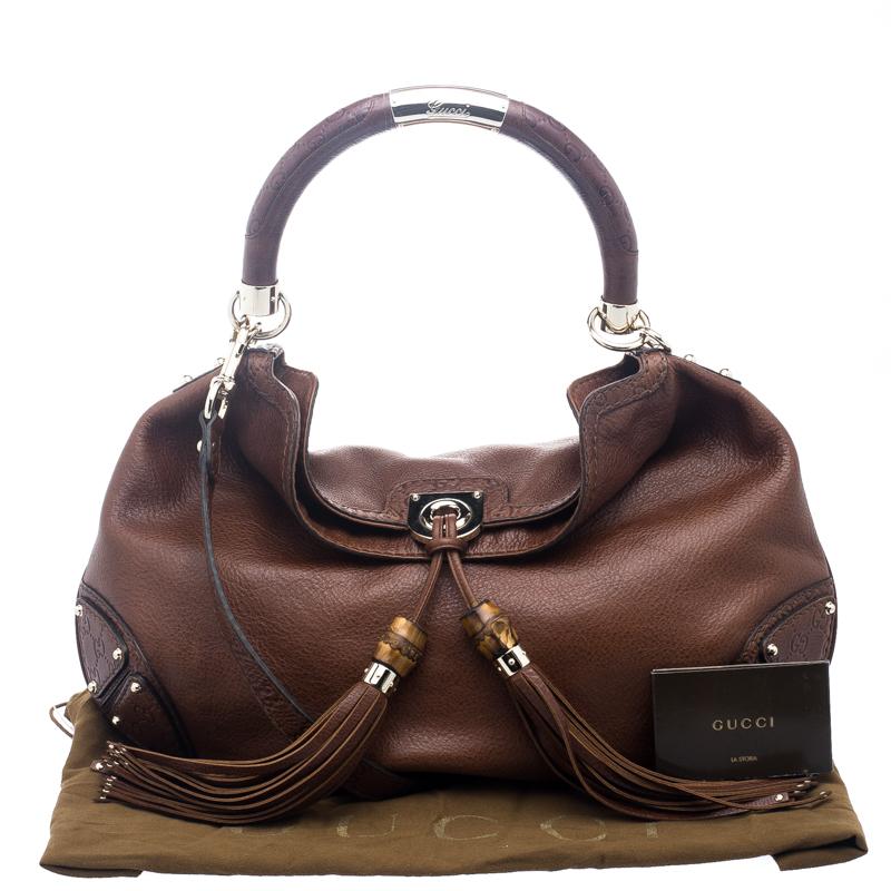 Gucci Copper Leather Large Indy Hobo 2