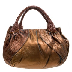 Fendi Bronze Holographic Fortuny Leather Spy Bag