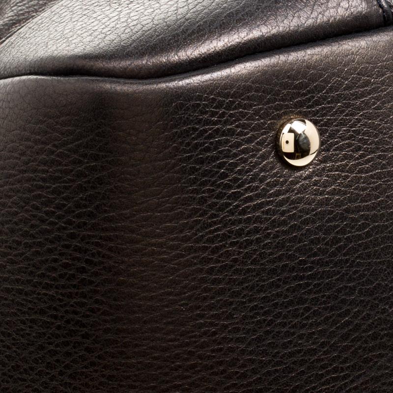 Versace Gun Metal Leather Elettra Vanitas Tote 6