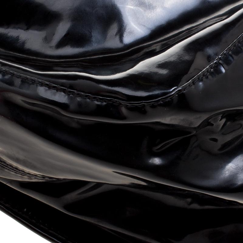 Valentino Black Patent Leather Bow Hobo 6