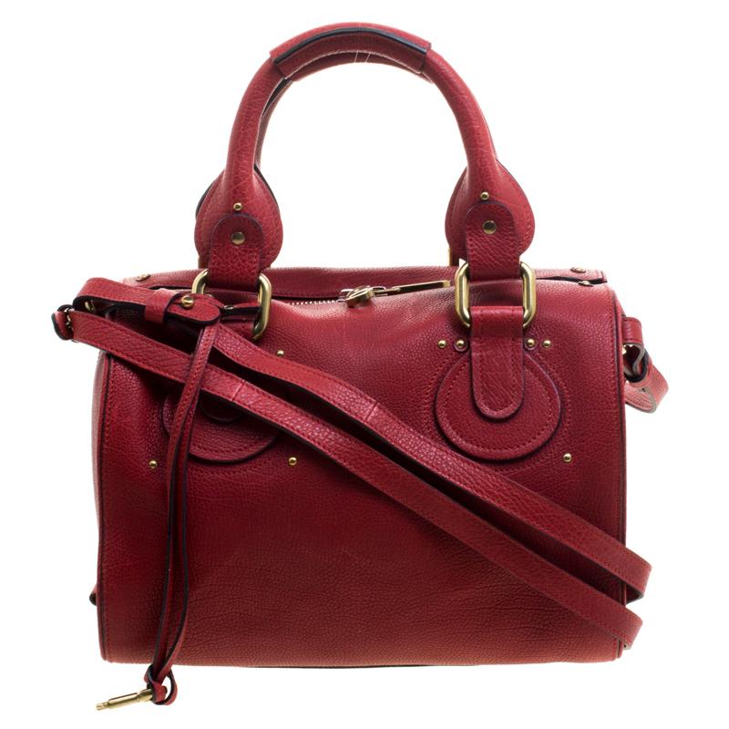 Chloé Red Leather Aurore Satchel