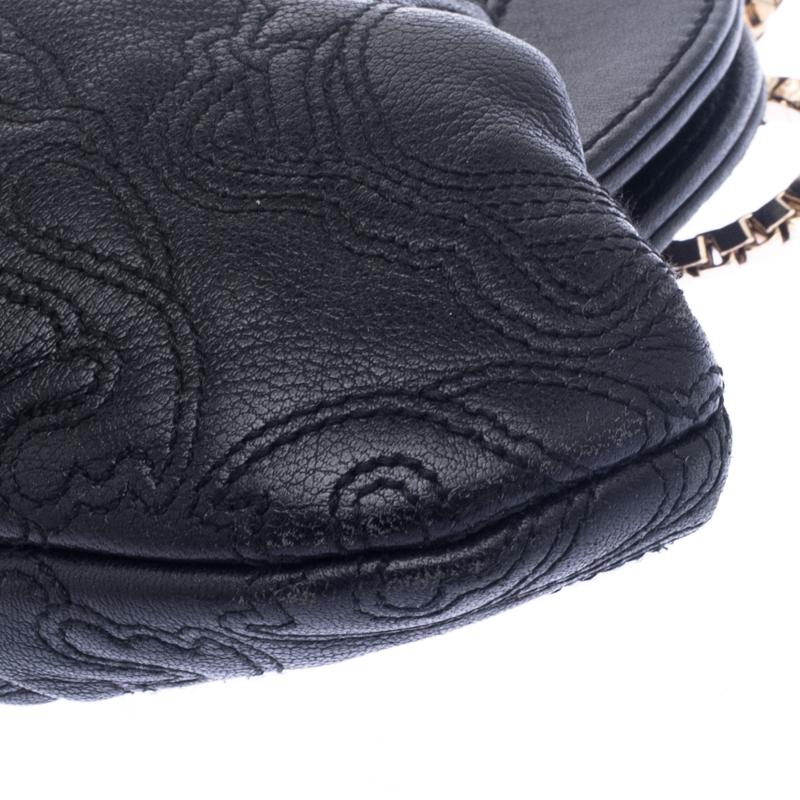 Versace Black Leather Frame Clutch 5