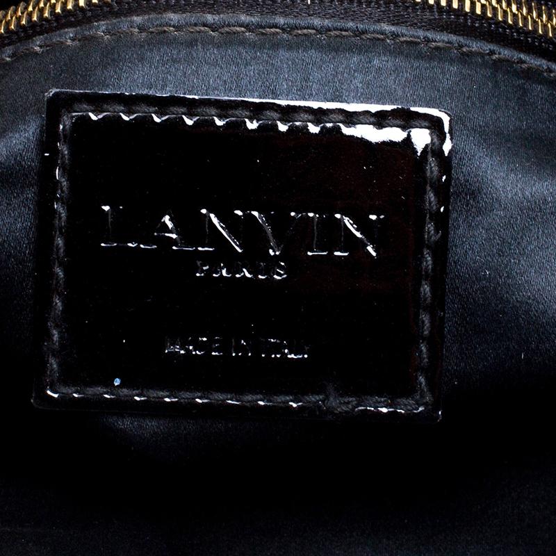 Women's Lanvin Metallic Grey Quilted Ceramic Effect Leather Happy Shoulder Bag