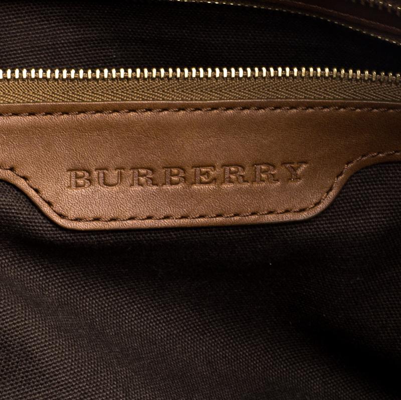 Burberry Brown Smoke Check PVC and Leather Tote 4