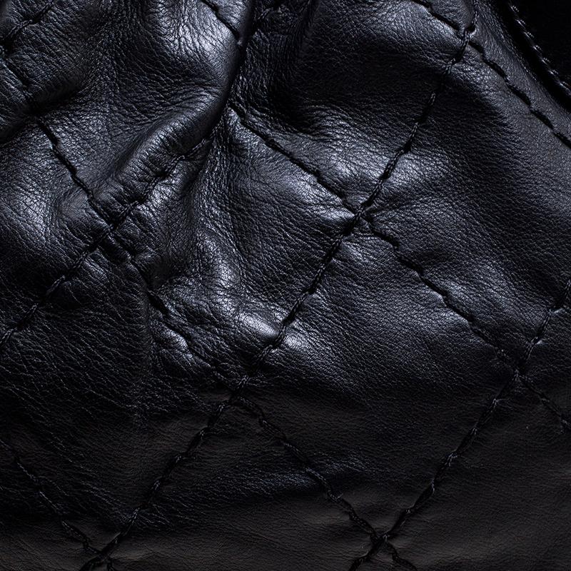 Chanel Black Quilted Leather Expandable Zip Around Frame Satchel 3