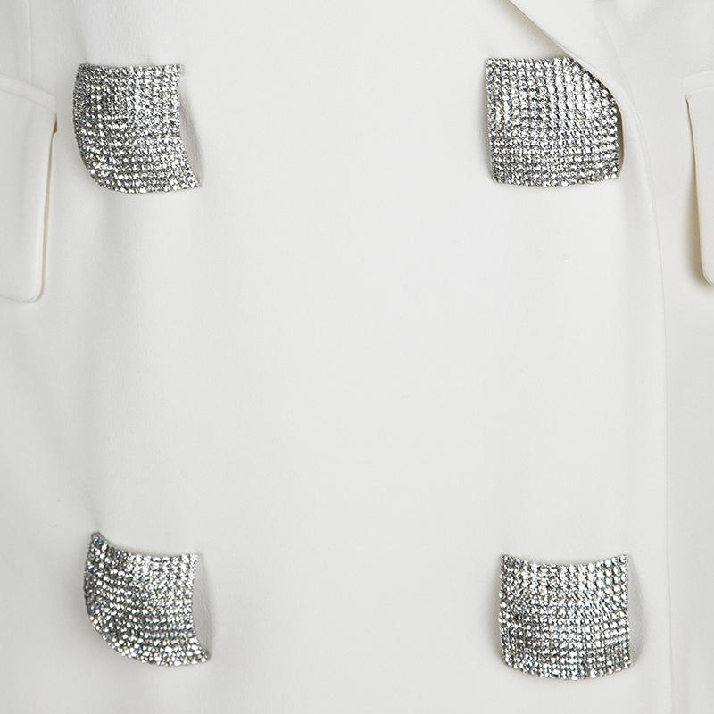 Gianfranco Ferre Cream Cutout Back Detail Blazer and Maxi Skirt Suit S 3