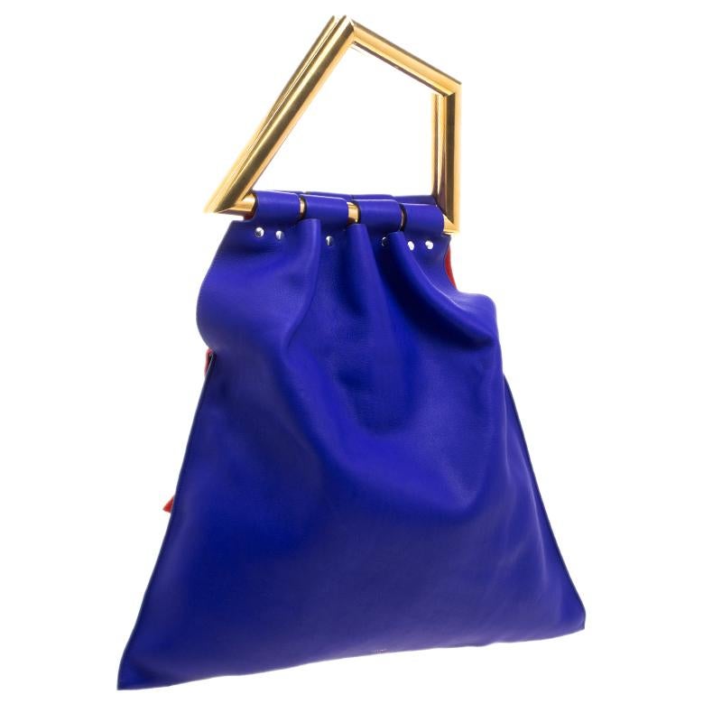 Celine Indigo Leather Open Triangle Bag 1