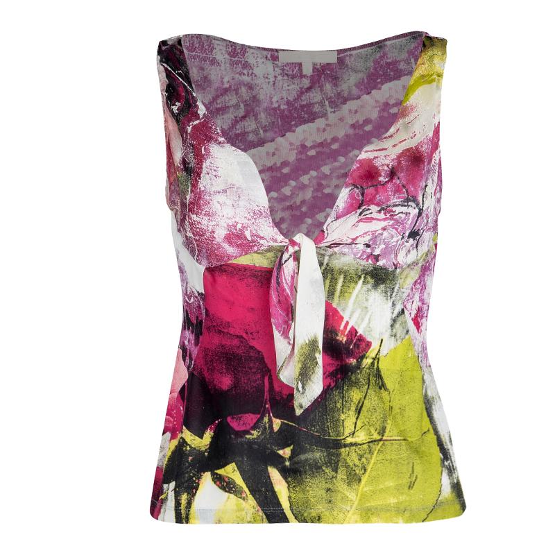 Women's Roberto Cavalli Multicolor Printed Denim Jacket, Crop Top and Maxi Skirt Set S