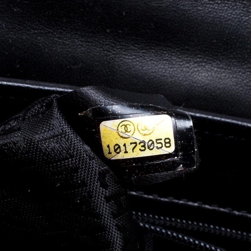 Chanel Black Square Quilted Leather Camellia No.5 Shoulder Bag 7