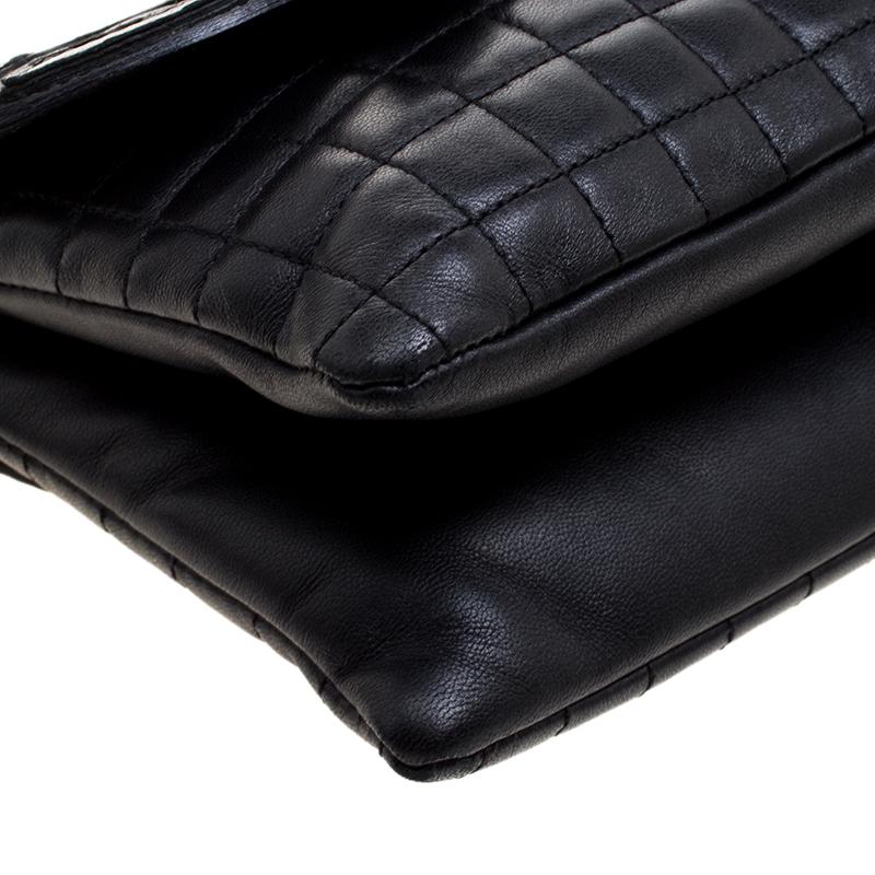Women's Chanel Black Square Quilted Leather Camellia No.5 Shoulder Bag