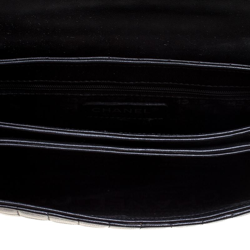 Chanel Black Square Quilted Leather Camellia No.5 Shoulder Bag 6