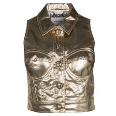 Moschino Couture Gold Sleeveless Crop Vest M