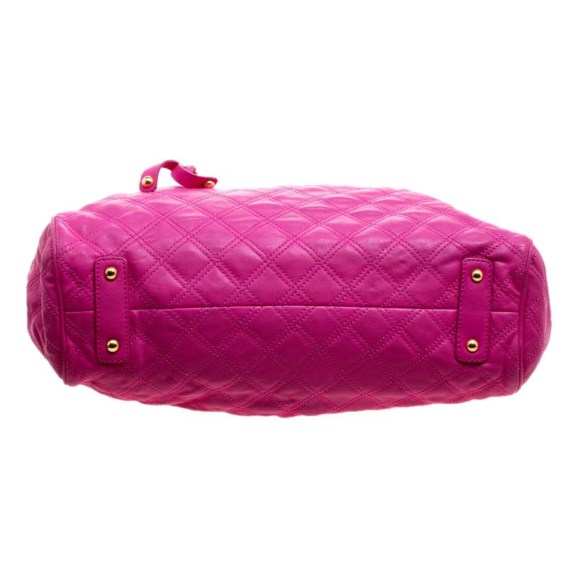 Women's Marc Jacobs Pink Quilted Leather Stam Satchel