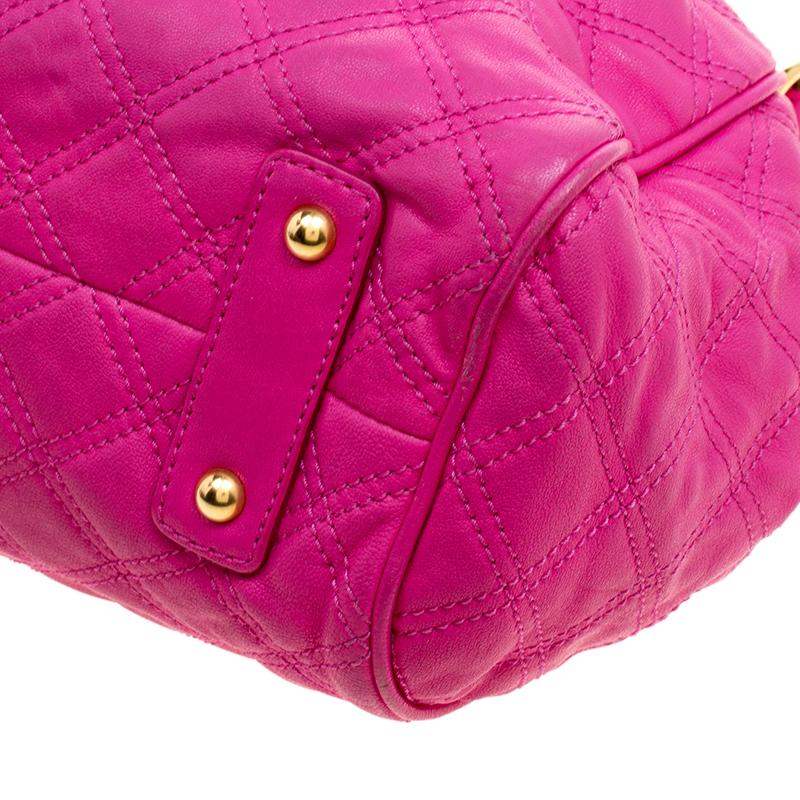 Marc Jacobs Pink Quilted Leather Stam Satchel 3