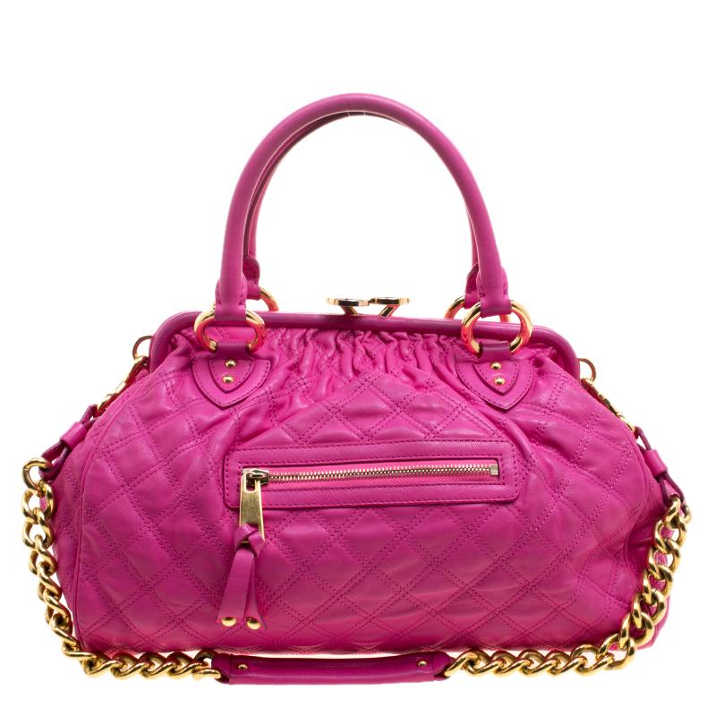 Marc Jacobs Pink Quilted Leather Stam Satchel