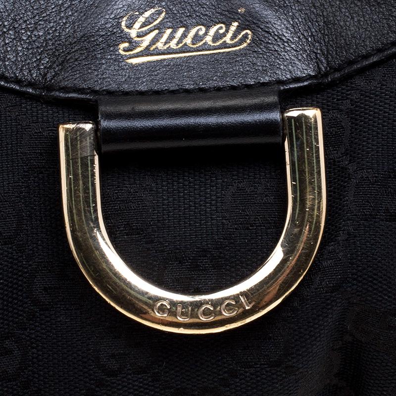 Gucci Black GG Canvas Small D Ring Shoulder Bag 8