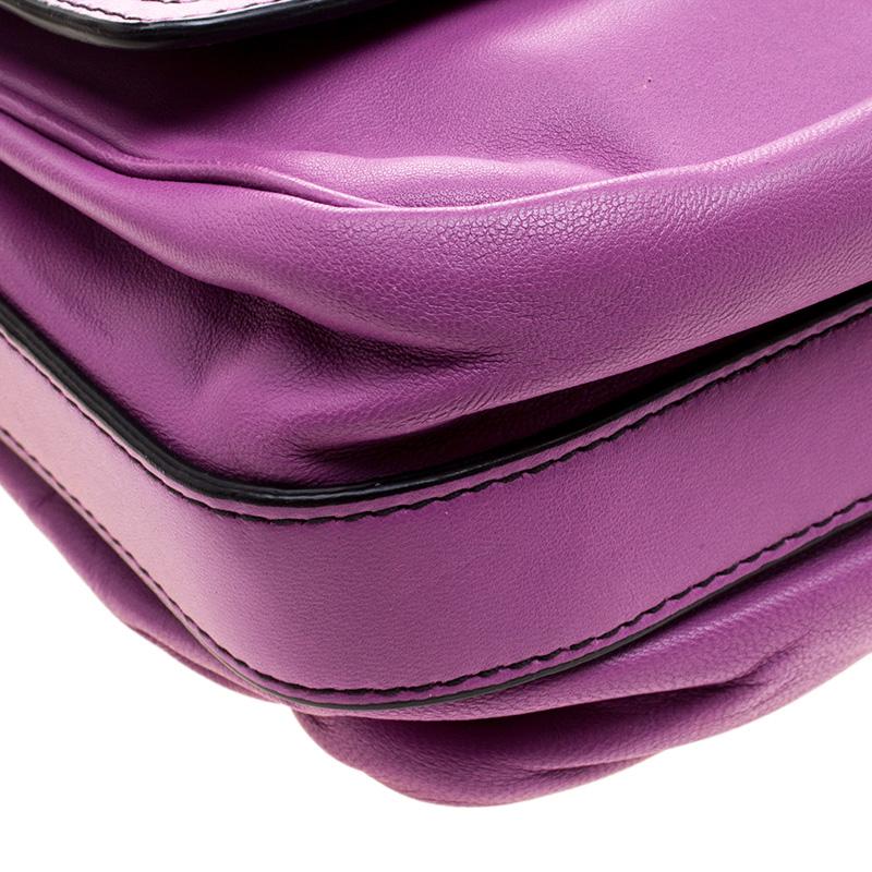 Bottega Veneta Purple Leather Front Pocket Crossbody Bag 7