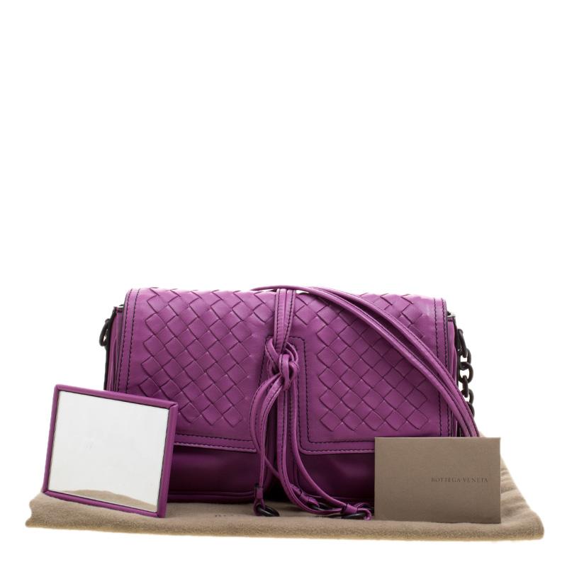 Bottega Veneta Purple Leather Front Pocket Crossbody Bag 5