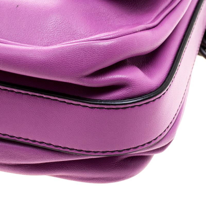 Bottega Veneta Purple Leather Front Pocket Crossbody Bag 3