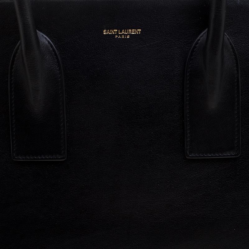 Saint Laurent Black Leather Large Classic Sac De Jour Tote 2