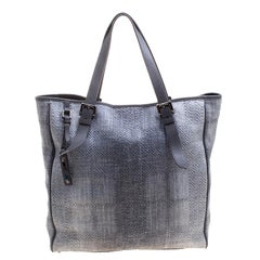 Burberry Grey Raffia Shopper Tote