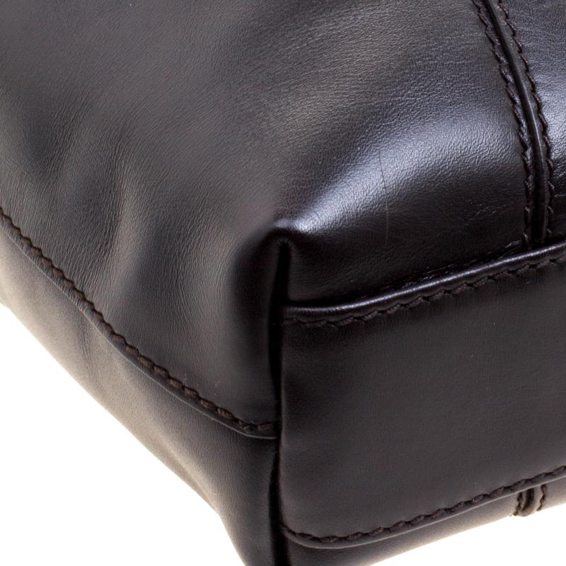 Bvlgari Dark Brown Leather Briefcase Bag 2