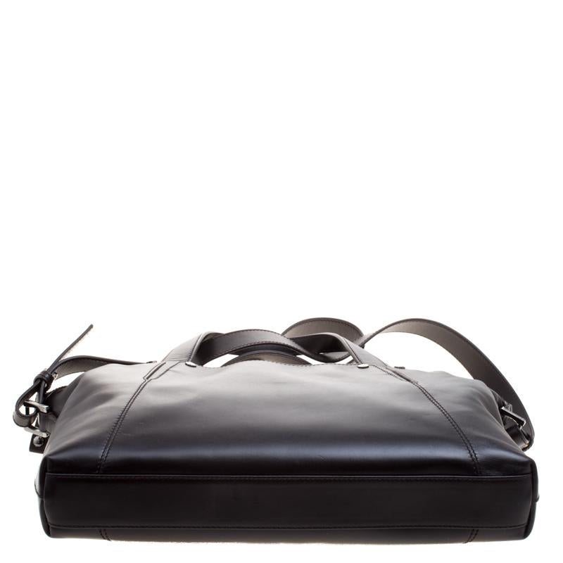 Bvlgari Dark Brown Leather Briefcase Bag 4