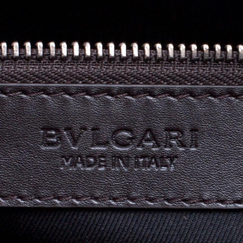 Bvlgari Dark Brown Leather Briefcase Bag 6