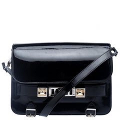 Proenza Schouler Black Patent Leather Mini Classic PS11 Shoulder Bag