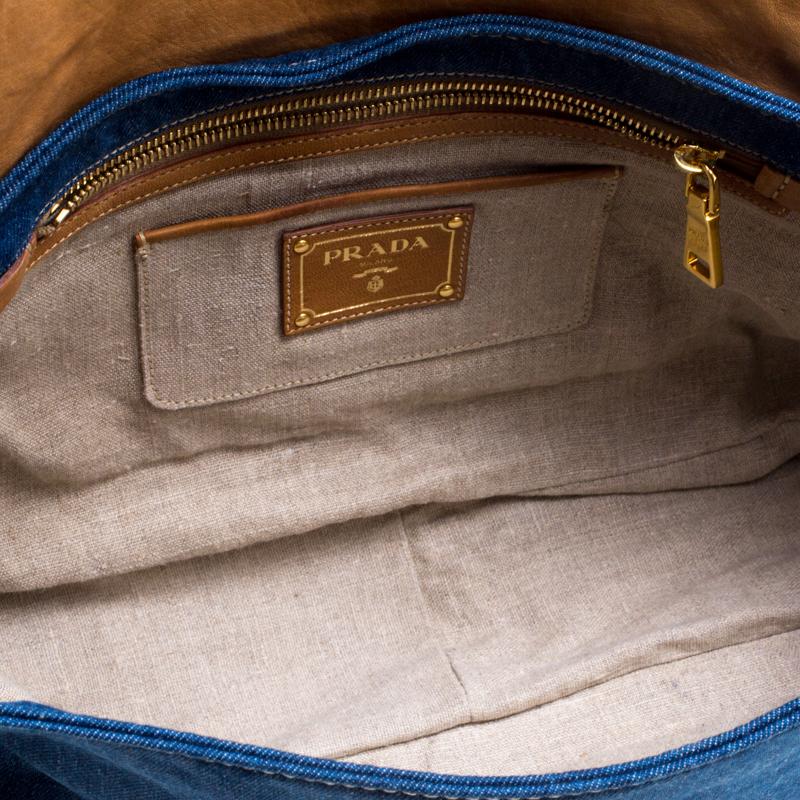 Women's Prada Blue Denim Shoulder Bag