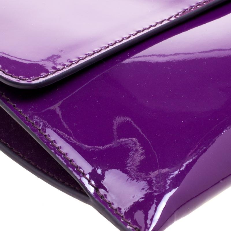Women's Salvatore Ferragamo Purple Patent Leather Shoulder Bag