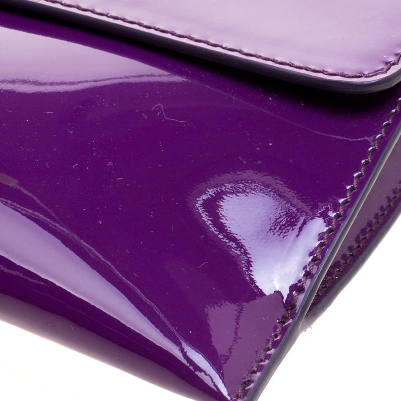 Salvatore Ferragamo Purple Patent Leather Shoulder Bag 7