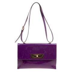 Used Salvatore Ferragamo Purple Patent Leather Shoulder Bag