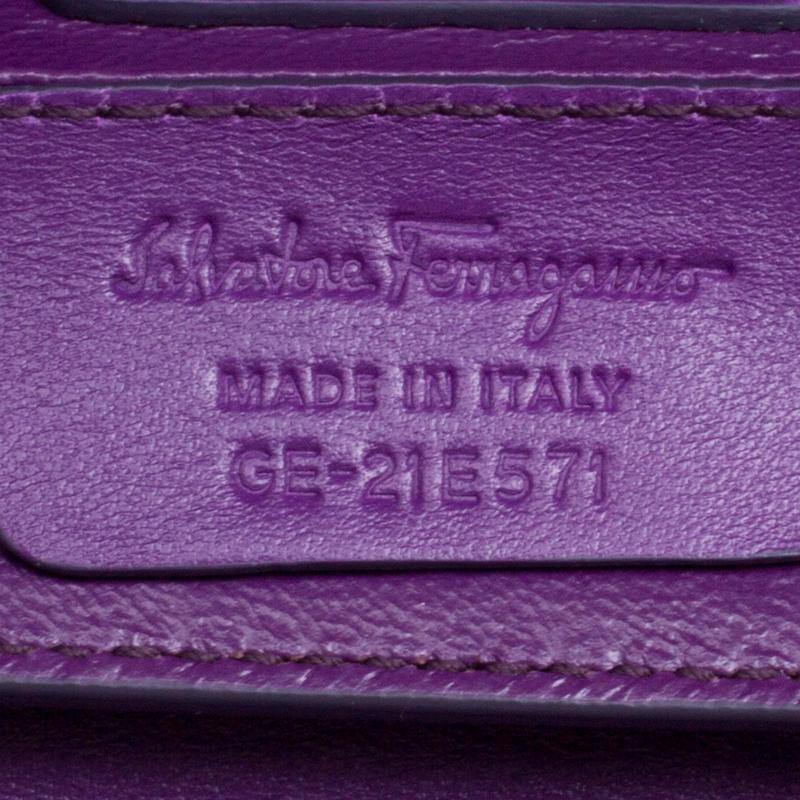 Salvatore Ferragamo Purple Patent Leather Shoulder Bag 2