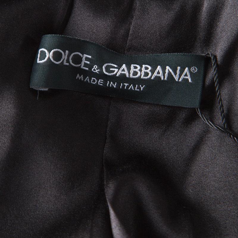 Dolce and Gabbana Black Sequin Paillette Embellished Velvet Trim Blazer S In New Condition In Dubai, Al Qouz 2