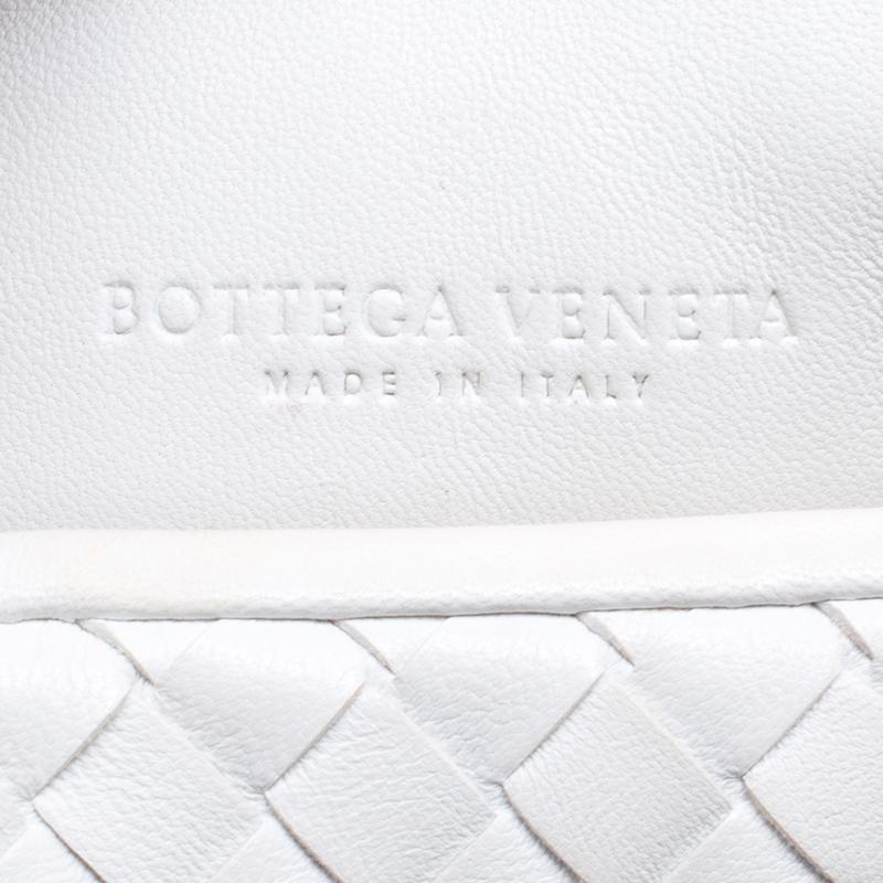 Bottega Veneta White Intrecciato Leather Clutch 7