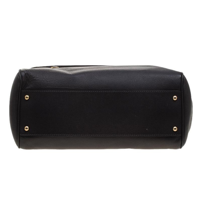 Dolce & Gabbana Black Leather Miss Sicily Top Handle Bag 7