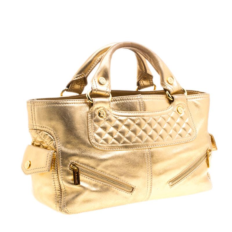 Celine Gold Leather Boogie Tote 2