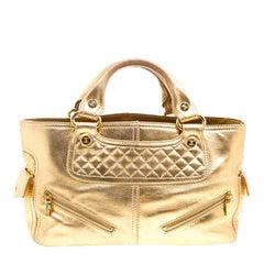 Celine Gold Leather Boogie Tote