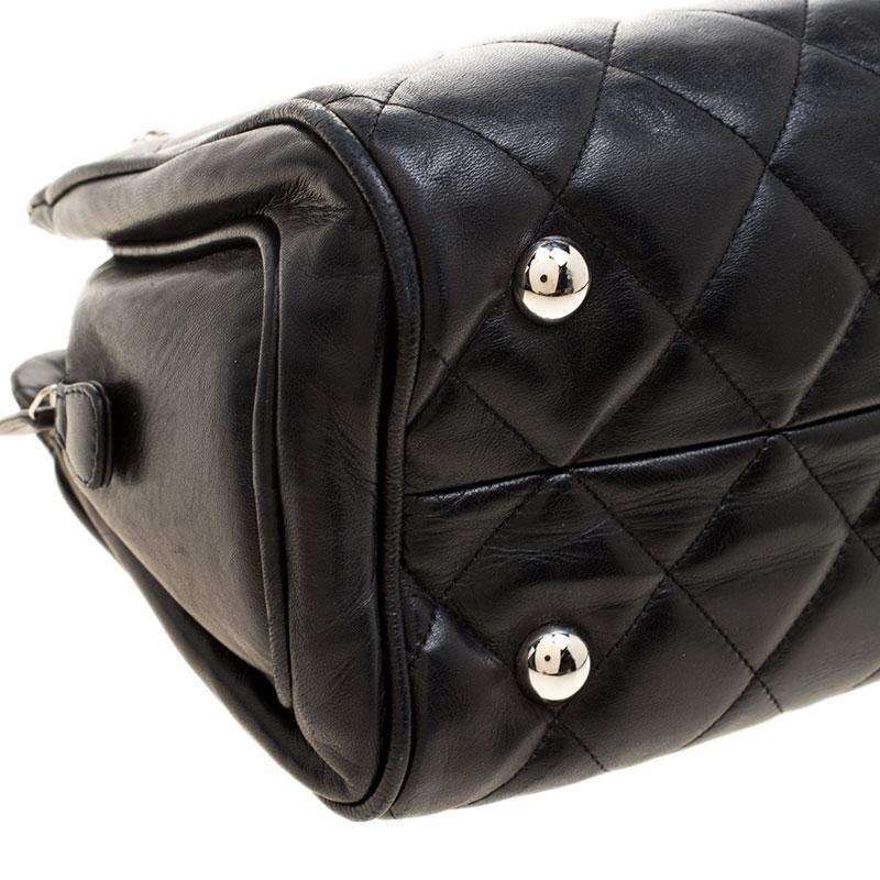 Chanel Black Quilted Leather Small CC Crown Tote 5