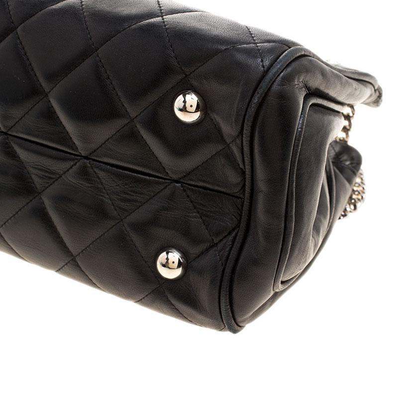 Chanel Black Quilted Leather Small CC Crown Tote 1
